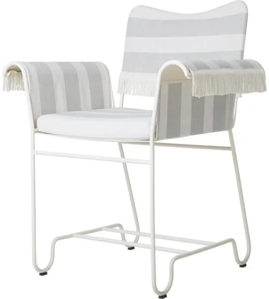 Gubi Tropique Spisebordsstol Med Frynser Hvid/Leslie Stripe 20