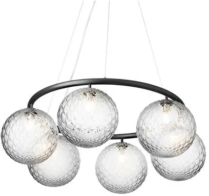 Nuura Miira 6 Circular Lysekrone Rock Grey/Optic Klar