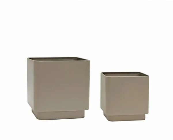 Hübsch Cube Potte Sæt af 2 Brun